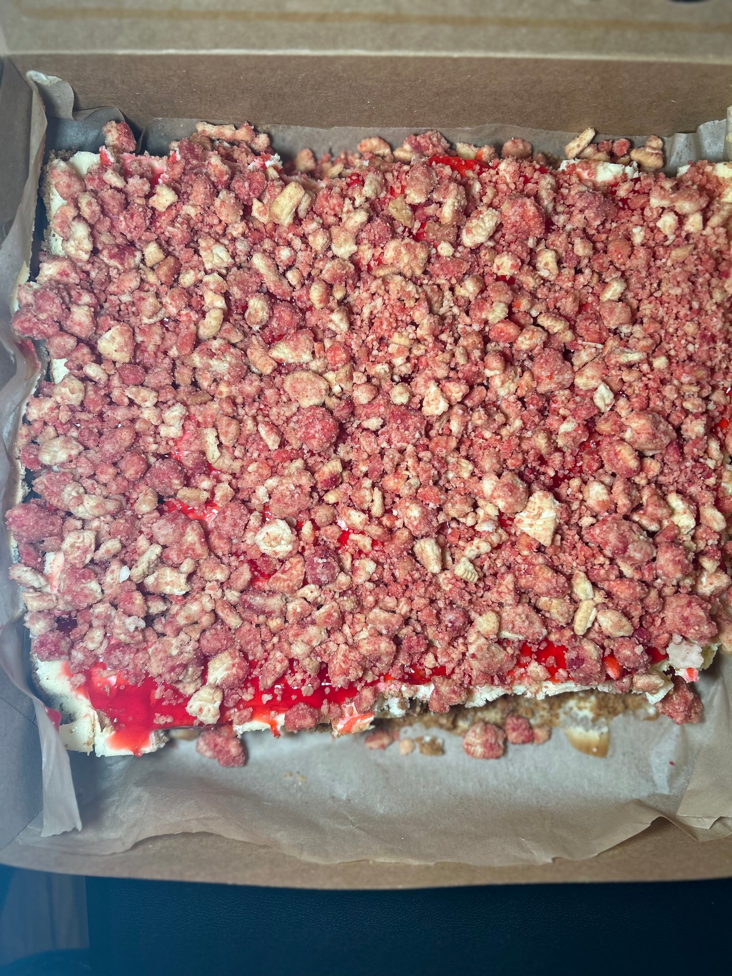 Strawberry crunch cheesecake bites