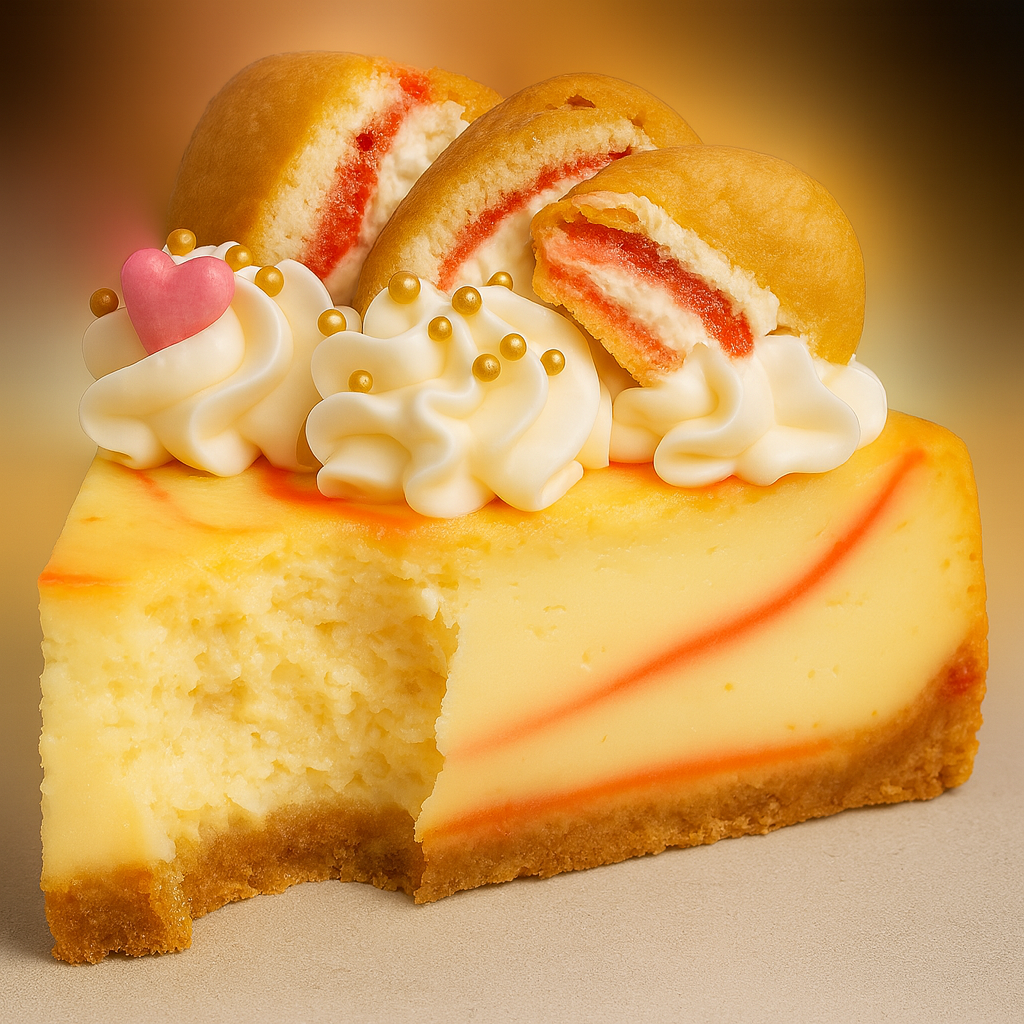 Strawberry Swiss Roll Cheesecake