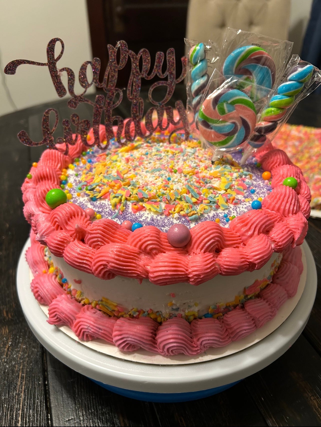 Trolls-Inspired Marble Celebration Cake