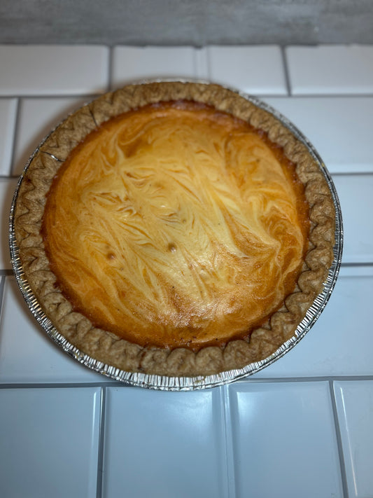 Sweet Potato Pie with cheesecake swirls