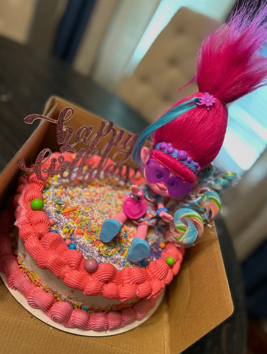 Trolls-Inspired Marble Celebration Cake